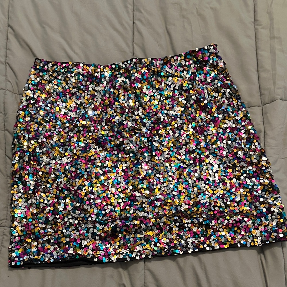 Multicolor Sequin Mini Skirt